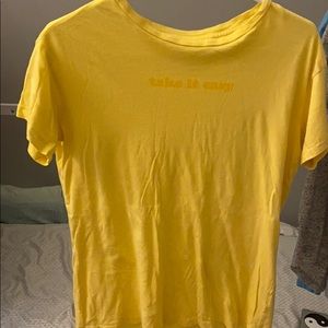 yellow “take it easy” tee shirt